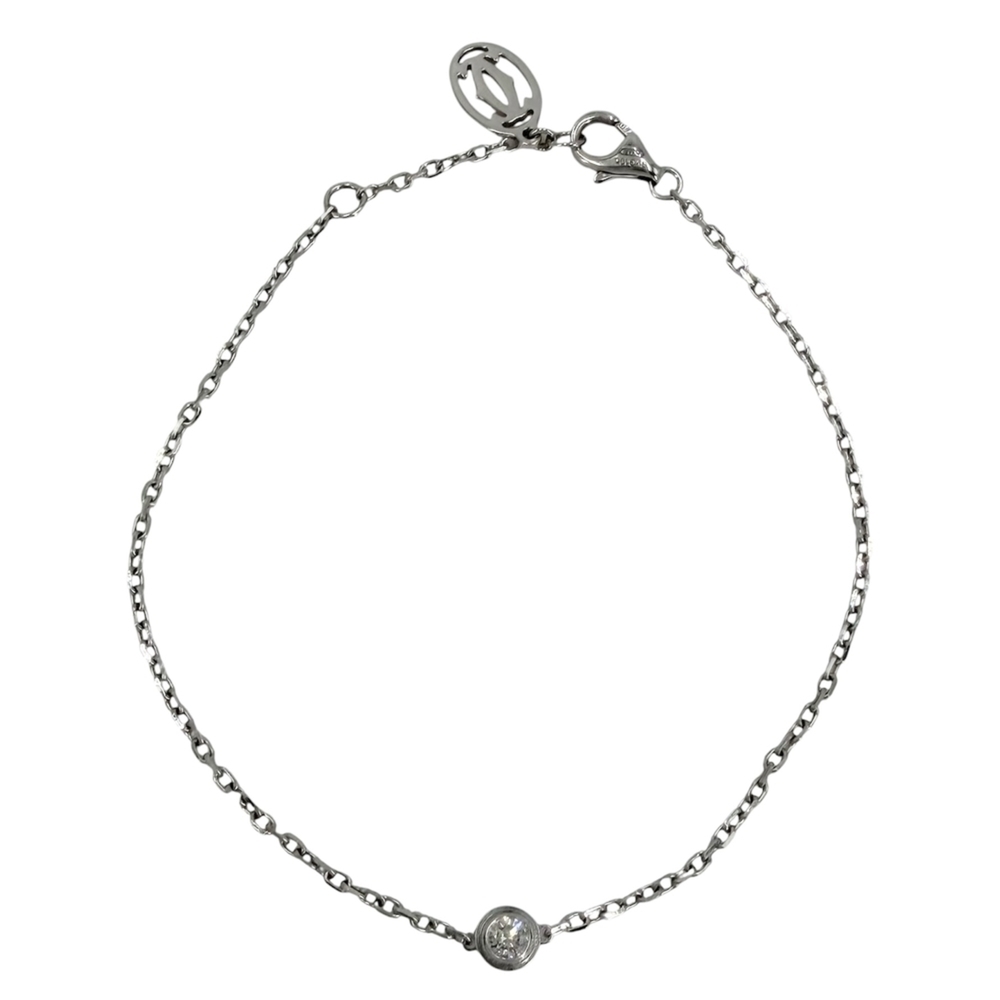 CARTIER 18k Silver Diamond Charm Bracelet